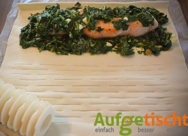 Lachs auf Spinat in einer Blätterteighülle - lachs - 4