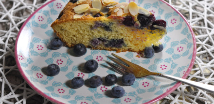 Heidelbeerkuchen mit Mandelblättchen - heidelbeerkuchen - 2