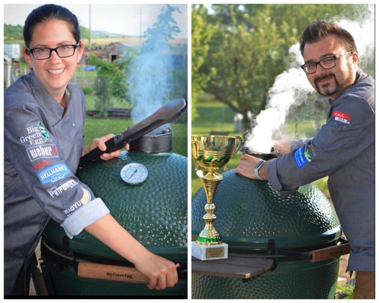 Romy und Flo mit dem Big Green Egg