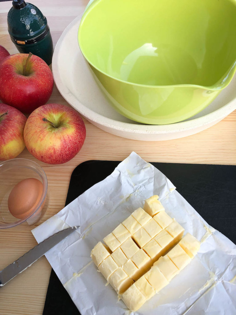 Zutaten für frischen Apfelkuchen