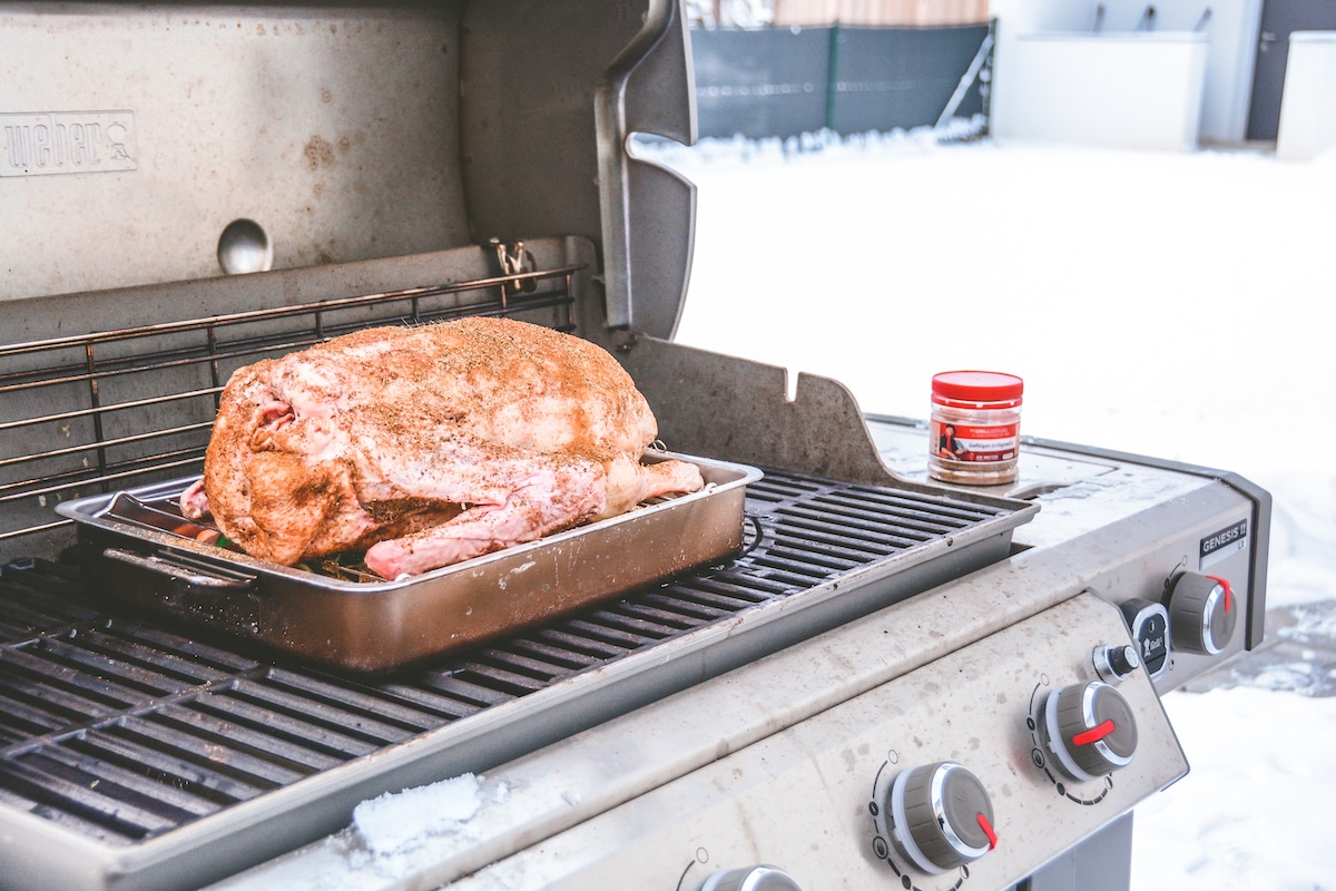 Gefüllte Weihnachtsgans vom Gasgrill - Rezept - Aufgetischt.net