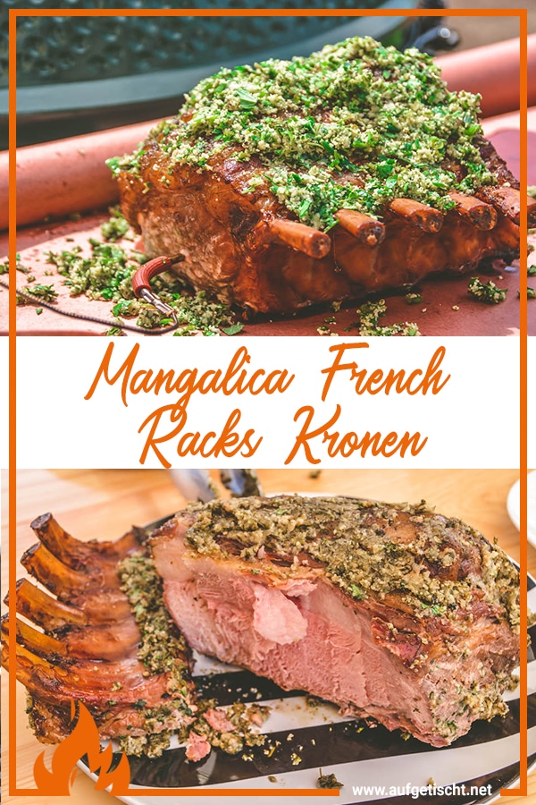 Mangalitza Racks im Kräutermantel vom Keramikgrill - Mangalica french racks kronen - 21