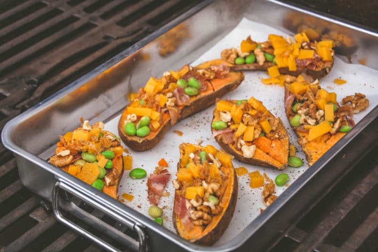 Süßkartoffeln überbacken am Grill - die perfekte Beilage