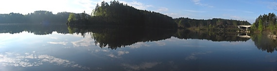 Fischen am Stausee Ottenstein / Dobra (Kamp)