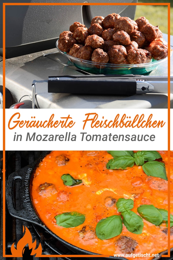 Geräucherte Fleischbällchen in Mozzarella Tomatensauce vom Dutch Oven 