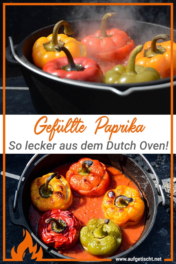 Gefüllte Paprika aus dem Dutch Oven auf Pinterest pinnen