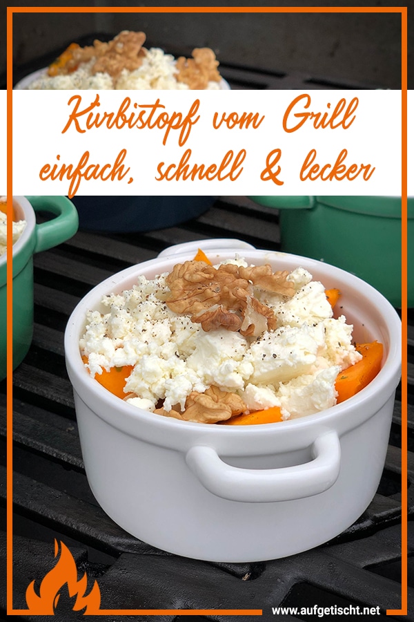 Kürbistopf am Grill mit Honig und Nüssen - aufgetischt.net