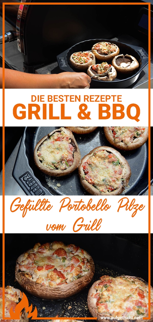 Gefüllte Portobello Pilze vom Grill 