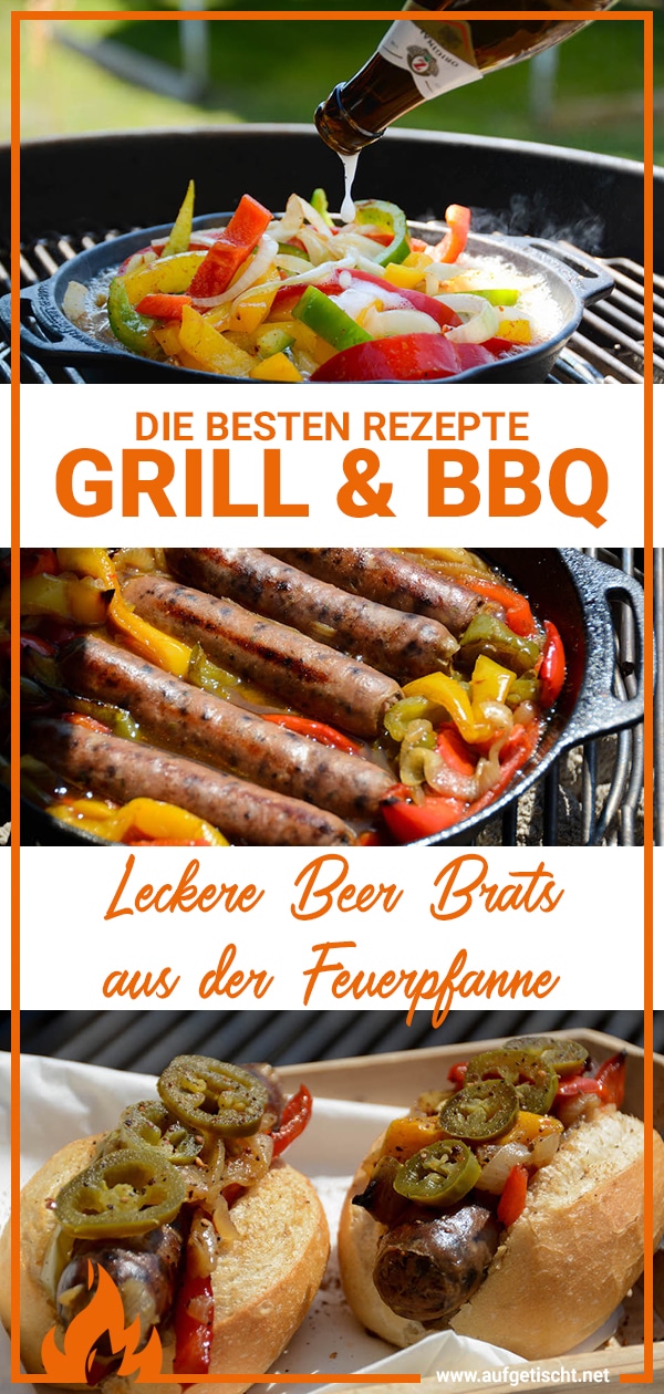 Beer Brats aus der Feuerpfanne vom Grill 