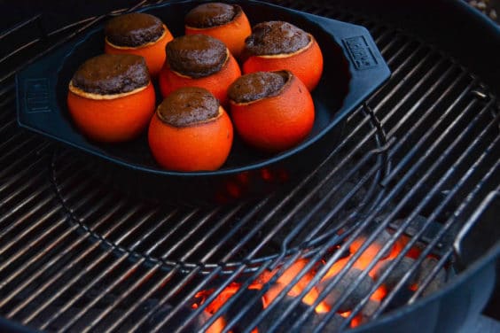 Schokokuchen aus der Orangenschale - Indirekt Grillen