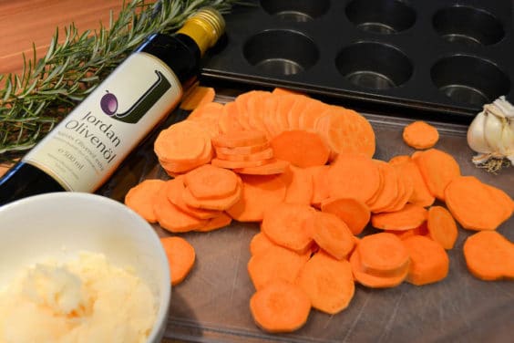 Süßkartoffel Türmchen in der Zubereitung - ein leckeres Beilagenrezept