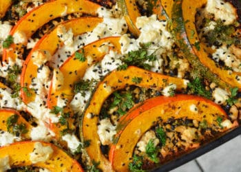 gegrillter Kürbis mit feta